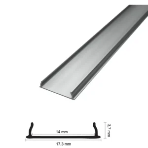 Alumínium profil, LED szalaghoz. Opál burkolattal ! SLP-5 - szürke