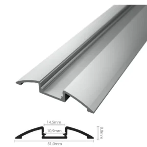 Alumínium profil, LED szalaghoz. Opál burkolattal ! SLP-4 - szürke