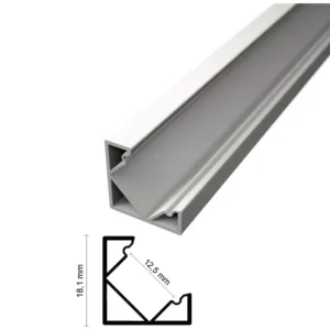 Sarok alumínium profil, LED szalaghoz. Opál burkolattal ! SLP-2 - fehér