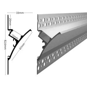 Alumínium profil, LED szalaghoz. Opál burkolattal ! SLP-7 - szürke