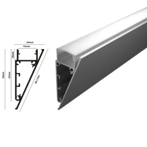 Alumínium profil, LED szalaghoz. Opál burkolattal ! SLP-8 - szürke